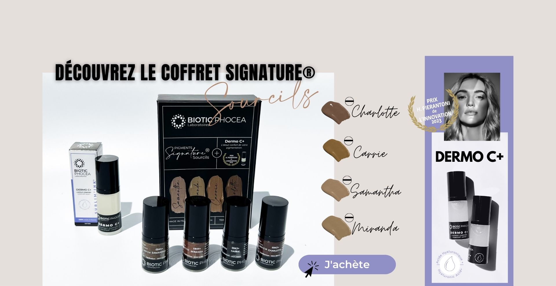 Coffret 8 pigments sourcils Signature des Laboratoires BIOTIC Phocea