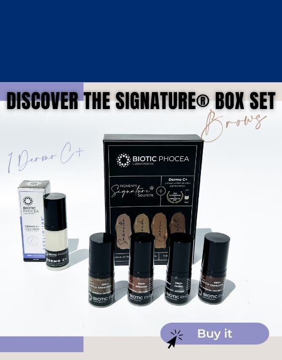 Laboratoires BIOTIC Phocea presents the 8-pigment Signature eyebrow set.